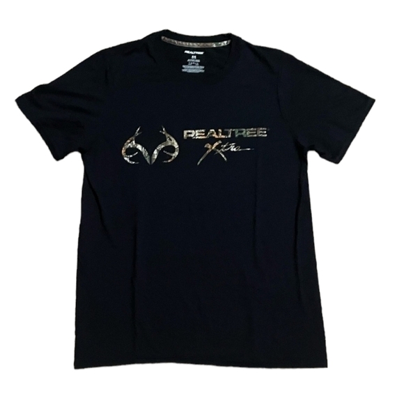 Realtree Med Buck Horn logo camo/black tshirt - Picture 1 of 12